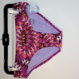 NWT prAna Ramba Bottom, Women's Medium Bikini Swimsuit, Neon Berry Flora NEW